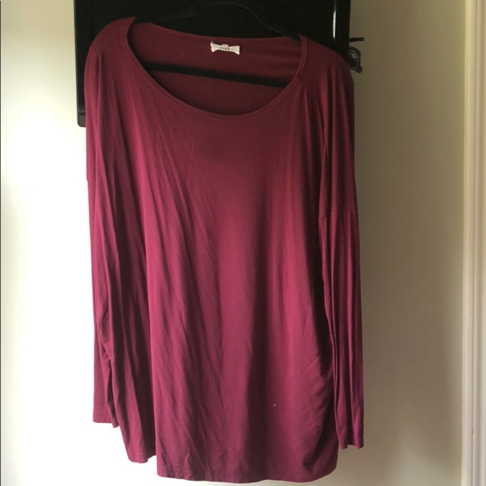 Maroon long sleeve Piko shirt